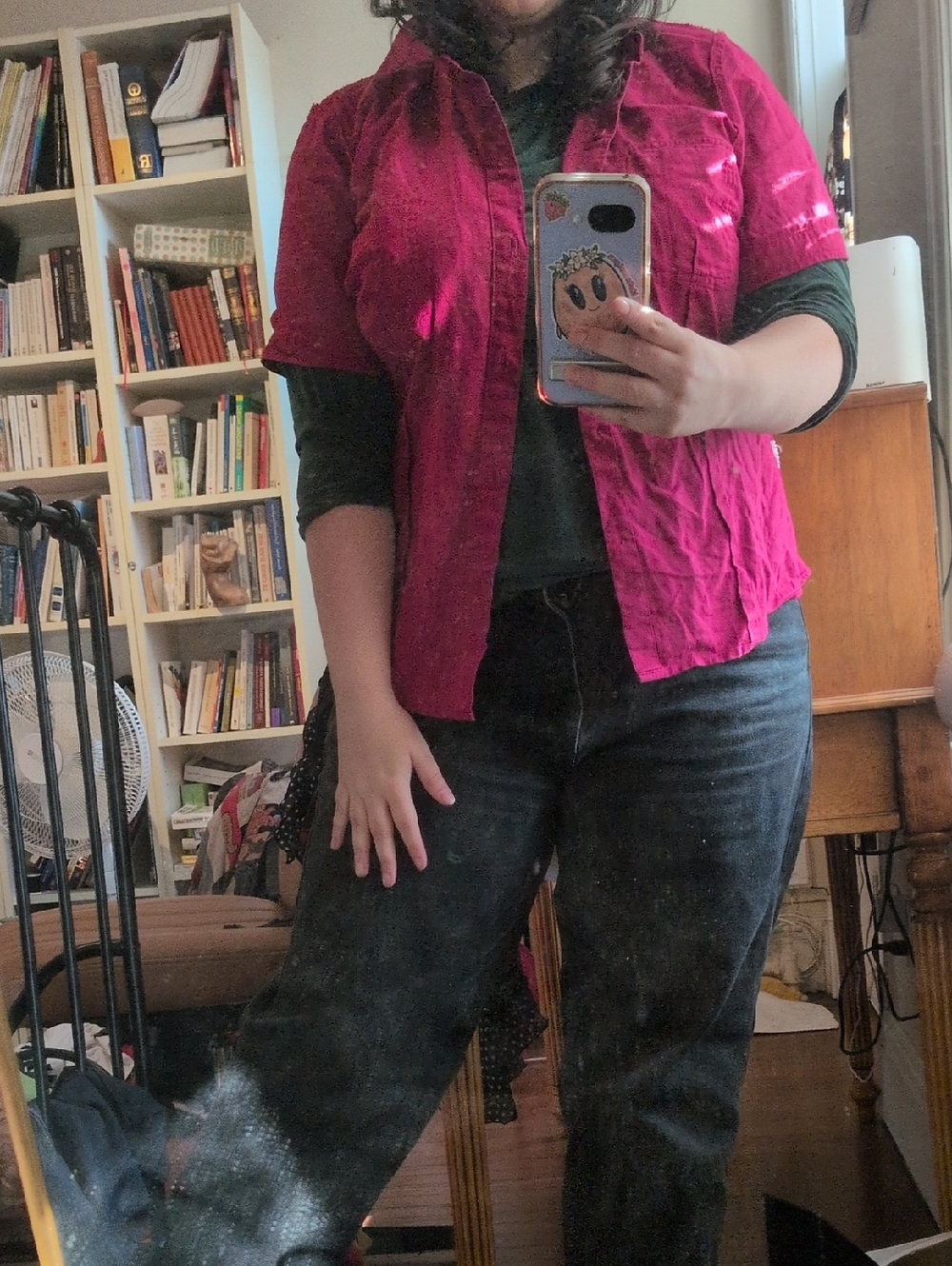 Reitmans Fuchsia linen Button-Up Top